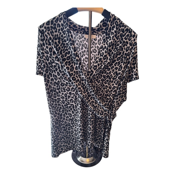 Chaps Animal Print Wrap Around Blouse Sz XL - Picture 1 of 3